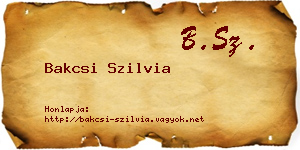Bakcsi Szilvia névjegykártya