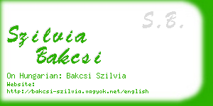 szilvia bakcsi business card